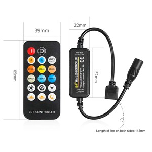 CCT LED Controller Dynamische HF-Fernbedienung 17-Tasten-Dimmer DC 5V 12V 24V Einstellung für zweifarbige Temperatur LED-Streifen licht COB - Product Image 3