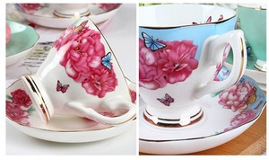 Factory Customized 170ml English <strong>Royal</strong> Bone China Flower <strong>Tea</strong> <strong>Cups</strong> and Saucer Set Bone China Coffee Set - Product Image 4