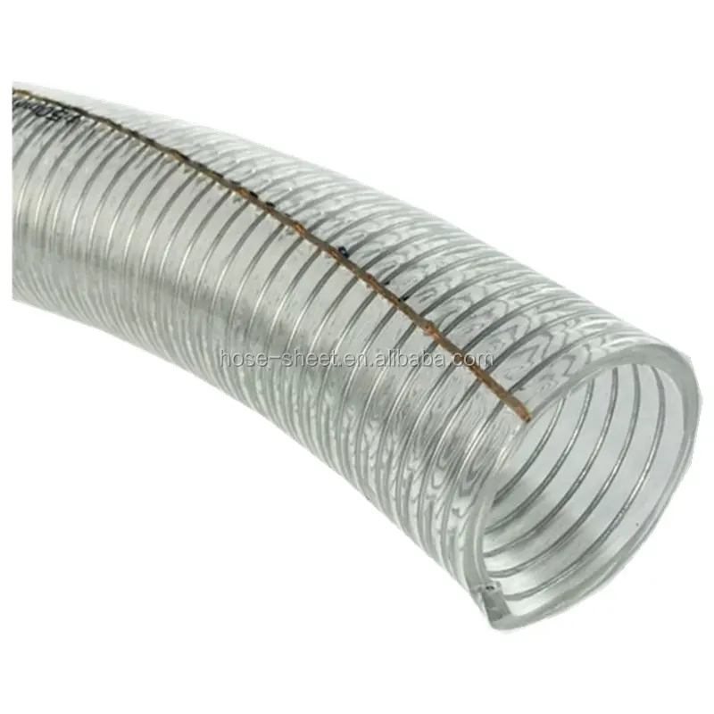 Limpar PVC pneumático tubo de tubo de mangueira de fio de aço antiestático/mangueira de vácuo anti estática