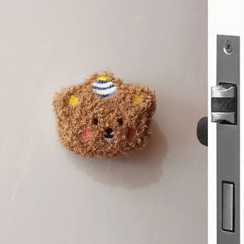 Autocollant anti-collision pour porte arrière - Style chapeau de fête - Tête d'ours brun