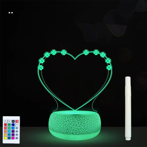 Fast Delivery Factory Price Remote ABS Round 3d Message Board Blank Led <strong>Lamp</strong> Acrylic Night Light Base With USB <strong>Charge</strong> - Product Image 6