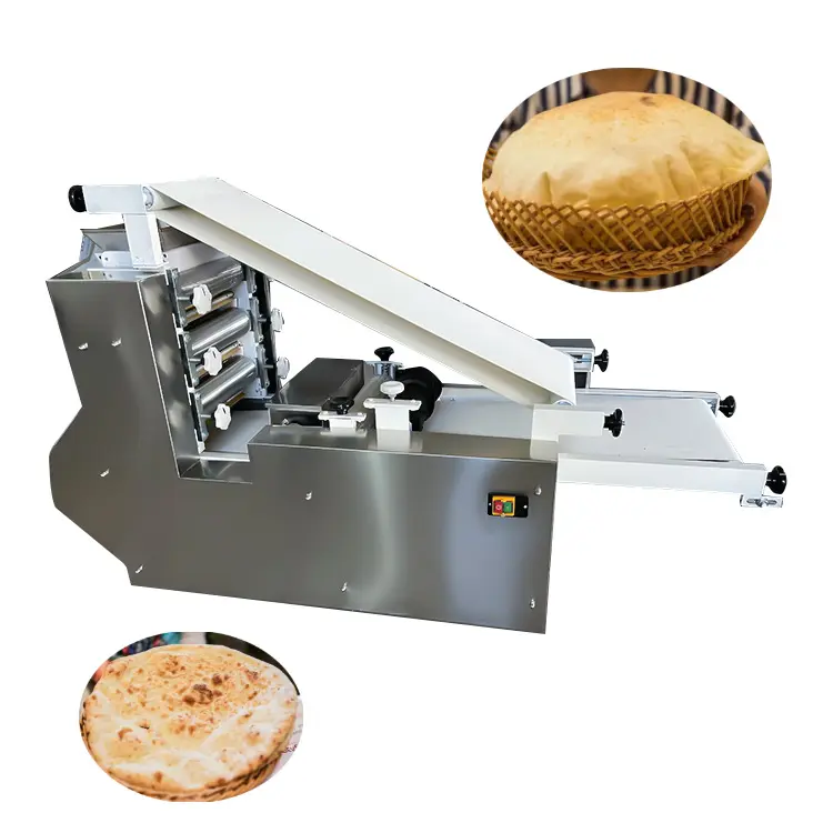 ขนาดเล็กอัตโนมัติPitaสายการผลิตขนมปังอาหรับเครื่องทำพิซซ่าไฟฟ้าสำหรับขาย