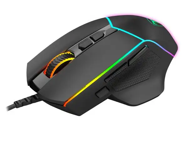 Ratón óptico para juegos con 7 colores brillantes Led, retroiluminado y diseño ergonómico