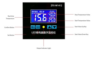 Admite modo de calefacción/refrigeración 12V 24V 220V Refrigerador doméstico Calor frío Salida de dos relés Controlador de temperatura del interruptor Pid