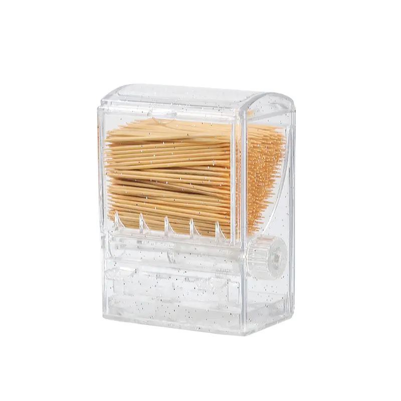 Dispensador de palito para mesa, dispensador automático de palito para cozinha, acrílico transparente, porta palito de dente para mesa