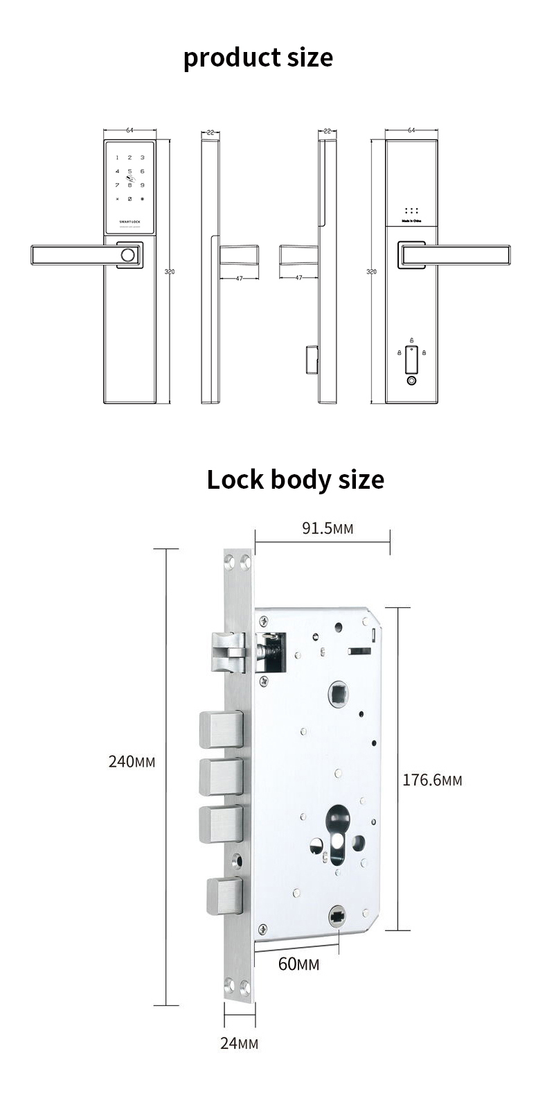 Intelligent door lock small program password lock key wiring-free smart key easy installation password fingerprint key door lock