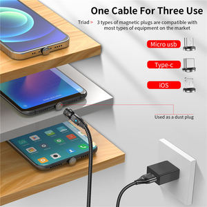 Hızlı şarj cep telefonu mıknatıs şarj mikro USB tip C manyetik veri kablosu Iphone Android standart örgü için 540 döndür 5A - Product Image 6