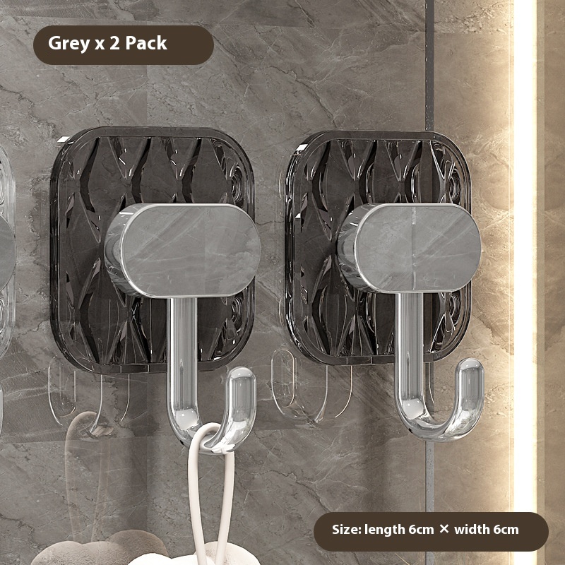 Single hook two pack - transparent gray