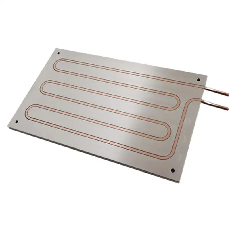 Nouvelle plaque froide d'eau de tube de cuivre pour le bloc de refroidissement d'eau en aluminium de plaque de refroidissement de batterie d'IGBT