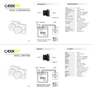 Caddx Ratel 2 FPV <strong>Camera</strong> 1200TVL NTSC/PAL <strong>16</strong>:<strong>9</strong>/4:3 Switchable 1.66mm/2.1mm Lens Super WDR FPV Micro <strong>Camera</strong> for FPV Racing drone - Product Image 5