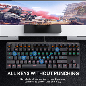 Teclado mecánico con diseño ruso, caja personalizada, interruptor de idioma con logotipo, LED RGB, 87 teclas, Teclado mecánico para juegos para escritorio