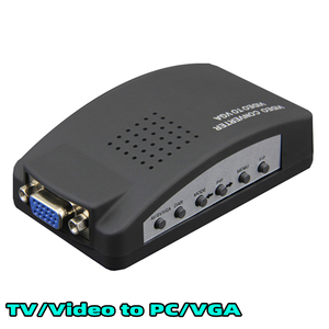Fjgear RCA compuesto AV S-Video a VGA convertidor caja CCTV DVR PC portátil a TV proyector VGA entrada a salida VGA Video Conve