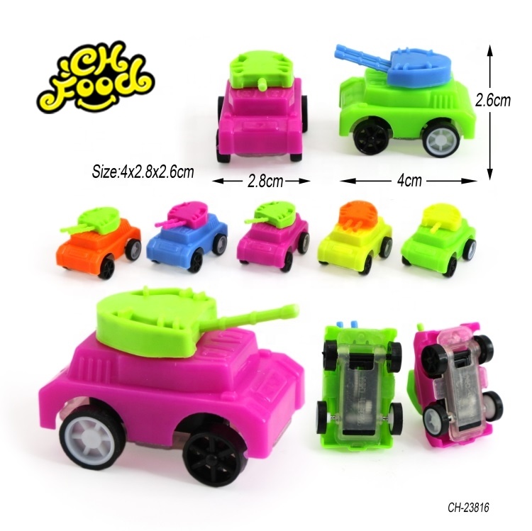 Shantou Cheap Plastic Cartoon Mini Pull Back Tank Promotional Toys Friction Car Toy