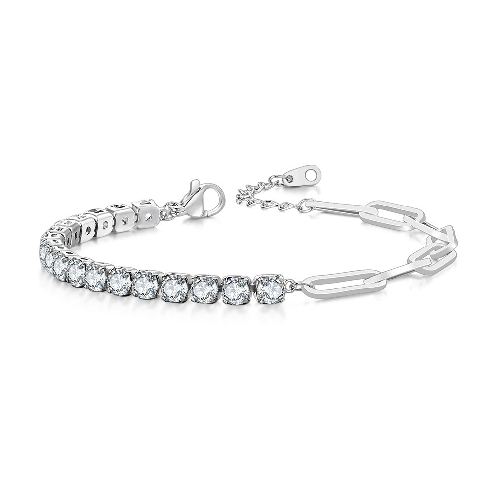 4mm platinum white stone