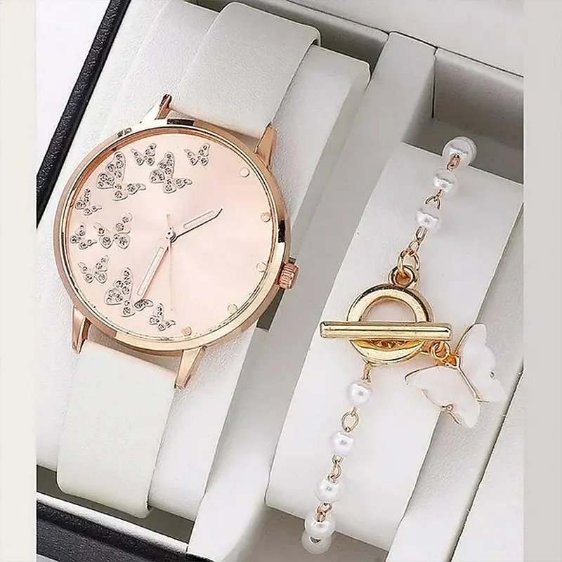 Reloj con correa de cuero de cuarzo chino con logotipo personalizado de diseño unquine de la mejor calidad para mujer
