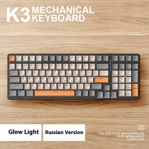 Teclado mecánico ruso Wolf K3 gratis, 980 teclas, idioma del Reino Unido, RGB, retroiluminado, personalizado, teclado de ordenador, portátil USB BT - Product Image 6