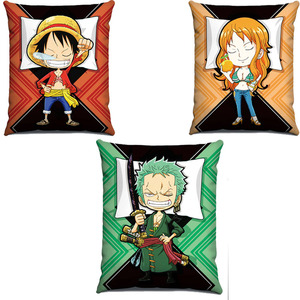 Anime bir adet <span class=keywords><strong>Luffy</strong></span> Zoro Sanji sevimli yumuşak dolması Kawaii peluş oyuncak kanepe yastığı geri dönüşümlü baskılı kabarık yastık