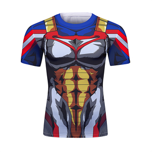 Erkekler sıkıştırma yumuşak kısa kollu 3D baskı Fitness spor salonu T-Shirt erkek spor atleti hızlı kuru koşu spor üst Rashguard
