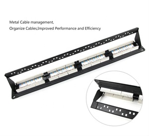 Cat6 UTP 19'' <strong>Patch</strong> <strong>Panel</strong> 1U 24 Ports with Keystone Jack Full Loading in Rack and Cable Connector <strong>Use</strong> Pass Fluk test - Product Image 6