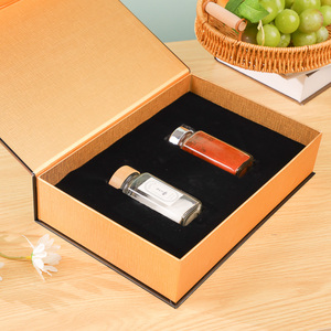 Scatola regalo per bottiglie farmaceutiche pacchetto con inserto in schiuma EVA protezione bottiglie di vetro Logo chiusura Logo in rilievo