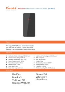 Anti-kopya kartı 125KHZ okuyucu RFID erişim kartı okuyucu FD-RD12E - Product Image 4