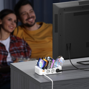 <strong>Factory</strong> Portable Laptop Phone Charger Station Desk Organizer Multi <strong>Device</strong> 3 Ac <strong>Output</strong> 6 Port Usb a and c Charging Station - Product Image 6