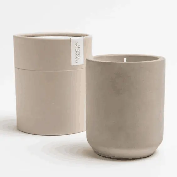 Wadah lilin beraroma Label pribadi dengan tutup semen atau keramik wadah lilin dengan tutup dan kemasan kotak
