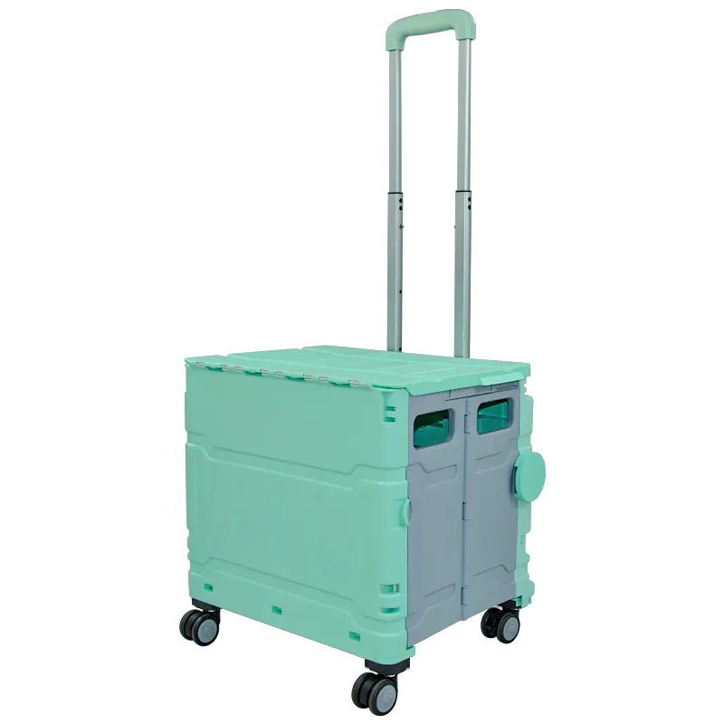 Uni-Silent Folding Kleiner Handwagen Kunststoff Falt schachtel Trolley Supermarkt Shopping Tragbarer Wagen Günstiger Preis FST45