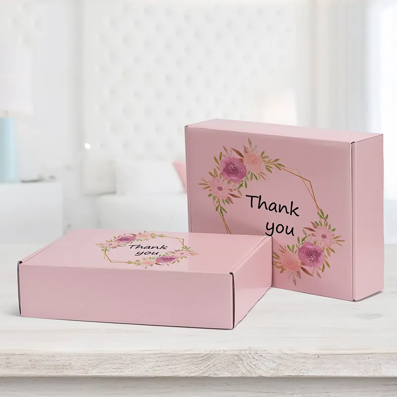 Nieuw Binnen Roze Kleur Op Maat Gegolfd Mailerpapier Geschenkdoos