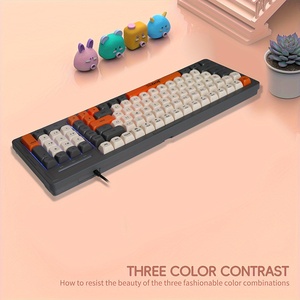 Teclado de membrana de iluminación con cable Jedel, tecla de 3 colores, función Multimedia, interruptor de eje rojo en idioma inglés para juegos - Product Image 2