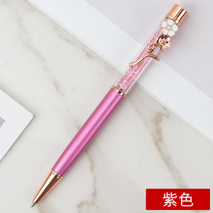 金属礼品笔多色水晶笔女士时尚空DIY笔带花夹