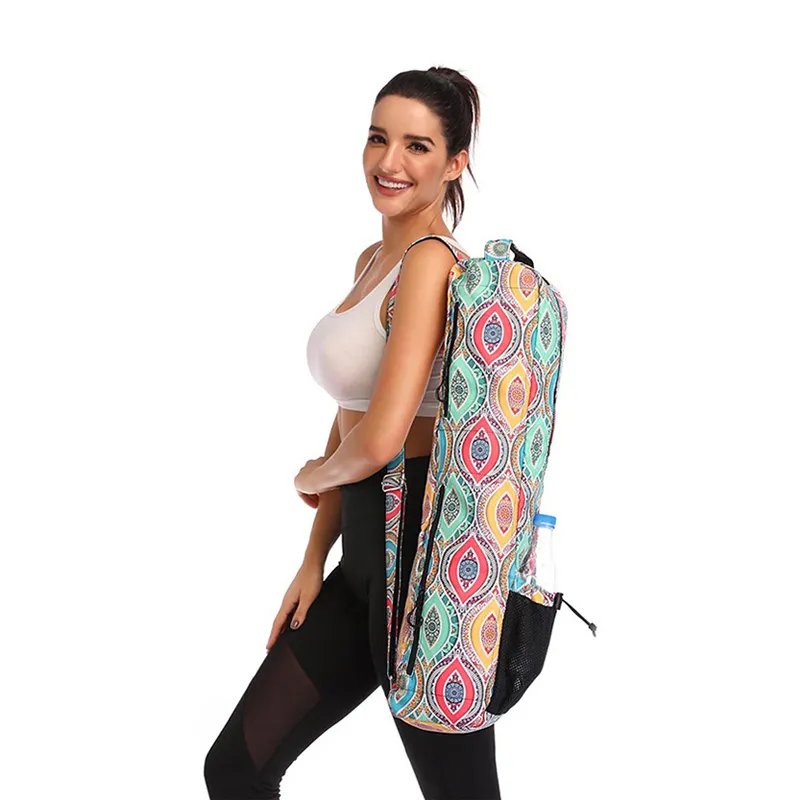 Grande esteira de yoga barata para transportar sacola, logotipo personalizado, algodão, bolsa de lona, yoga