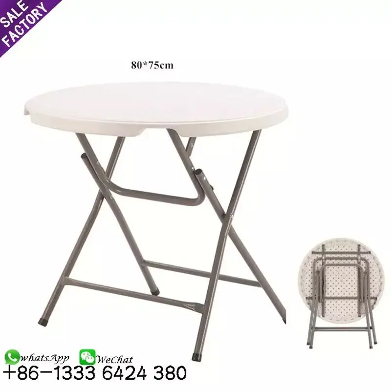 Sino Perfect – Table ronde pliable blanche robuste de 6 pieds, 72 pouces, en plastique, pour fête, Banquet de mariage, pour événements