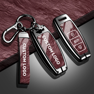 เคสป้องกันกุญแจรถยนต์โลหะผสมสังกะสี TPU อเนกประสงค์เข้ากันได้กับ Audi รุ่นปลอกกุญแจป้องกันการลื่นทนทานอุปกรณ์เสริมกุญแจ - Product Image 4