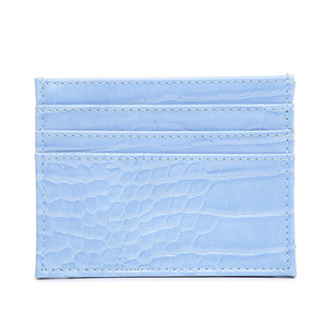 Nuevo diseño de avestruz/serpiente/patrón de cocodrilo PU tarjetero de cuero para mujer estuche delgado para tarjetas 6 ranuras para tarjetas billetera de bolsillo - Product Image 5