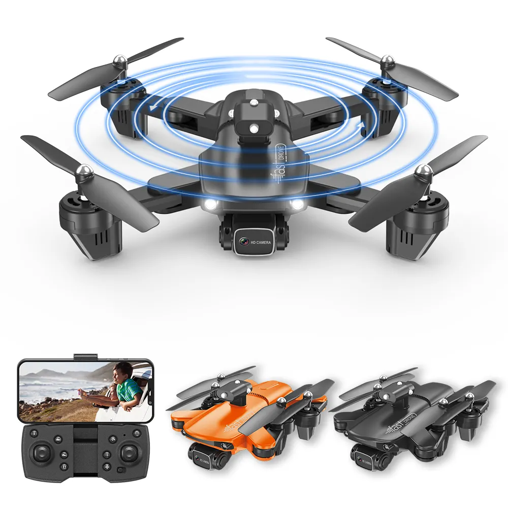 HW Drone caméra 4K HD Wifi double caméra professionnel quadricoptère 6 canaux suivi intelligent pliable Mini Drones Rc