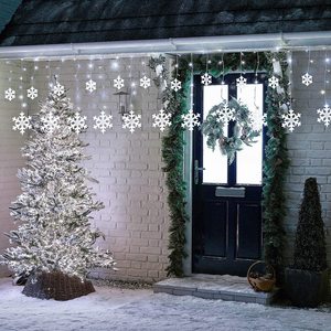 Creativo IP65 impermeable LED noche luz lámpara cadena copo de nieve forma exterior Navidad decoración clima frío Compatible - Product Image 4