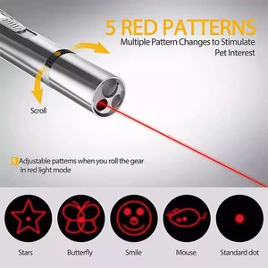 Puntatore Laser ricaricabile 7-in-1 USB con torcia Multi-pattern commutabile per giocare a gatto e rilevatore di banconote con luce viola - Product Image 5