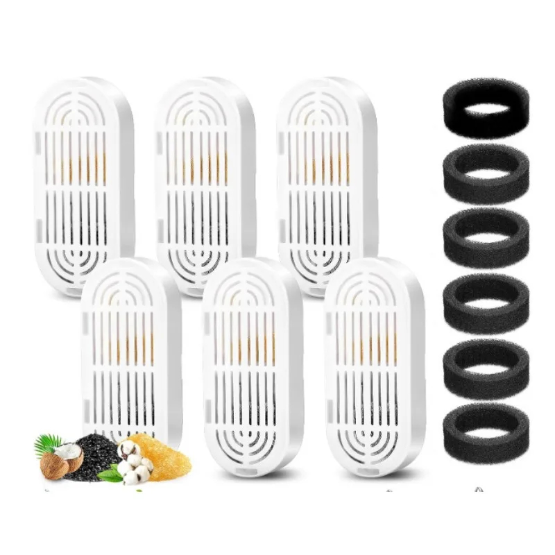 6pcs filtres + 6 Éponges
