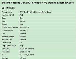 Starlink Gen 2 adattatore Ethernet RJ45 connettore di rete cablato per Standard rettangolo piatto veloce stabile azionato Internet esterno - Product Image 6