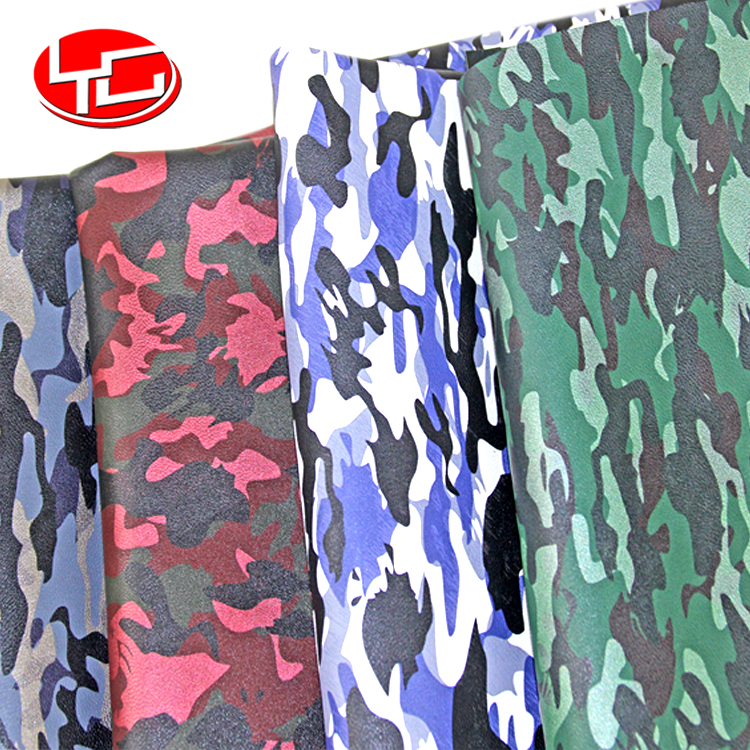 Tissu en cuir de camouflage