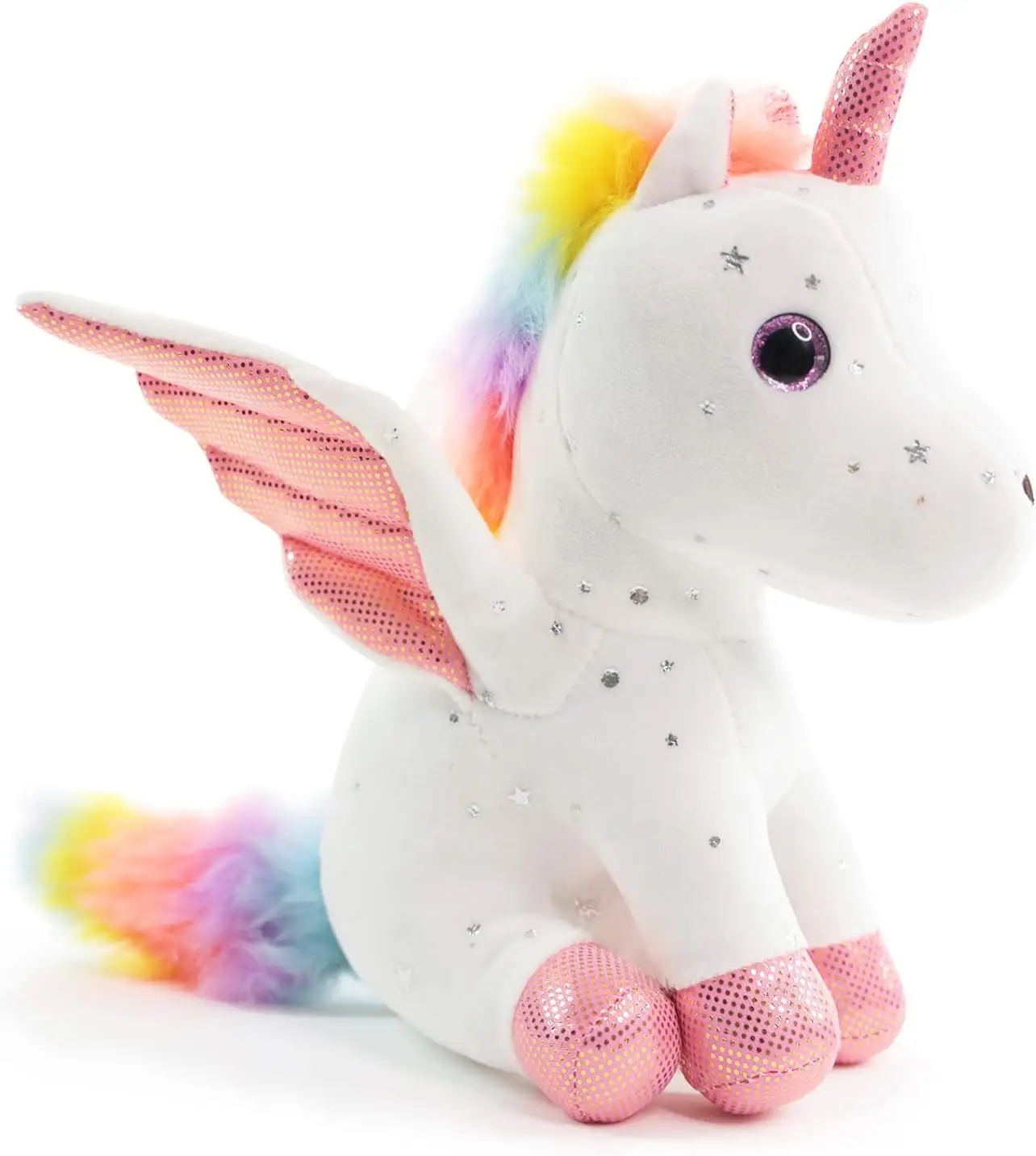 8 "Unicorn dolması hayvan sevimli 3-8 yaşında kızlar için peluş oyuncak hediye, bebek için yumuşak doğum günü hediyesi, yürümeye başlayan çocuk, çocuklar