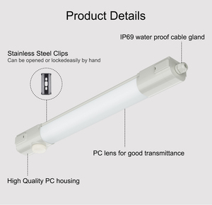 หลอดไฟ LED แบบกันน้ำได้แน่นแบบไอน้ำ2ft IP65เซ็นเซอร์หรี่แสงได้4ft 5ft 8FT ควบคุมด้วยแอปสามทาง - Product Image 3