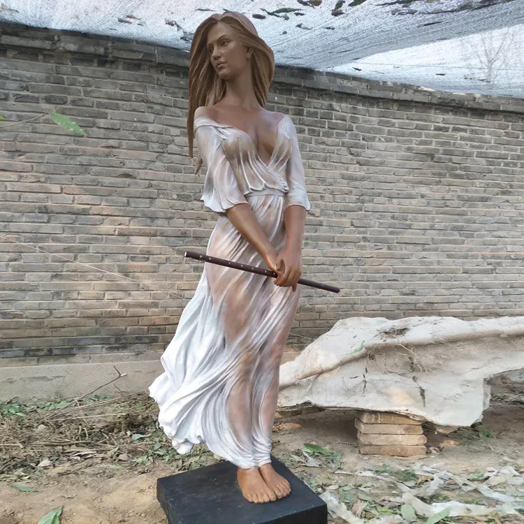 Escultura de chica desnuda de bronce, nuevo diseño