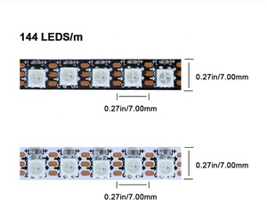 DC5V 144 LED/m WS2812B programmabile LED Pixel nastro 7.5mm PCB indirizzabile RGB 5V WS2812 luce LED - Product Image 2