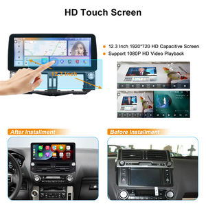 トヨタランドクルーザープラド2010-2013ラジオプレーヤーオートステレオタッチスクリーン12.3インチ用カーGPSナビゲーションAndroid12 - Product Image 3