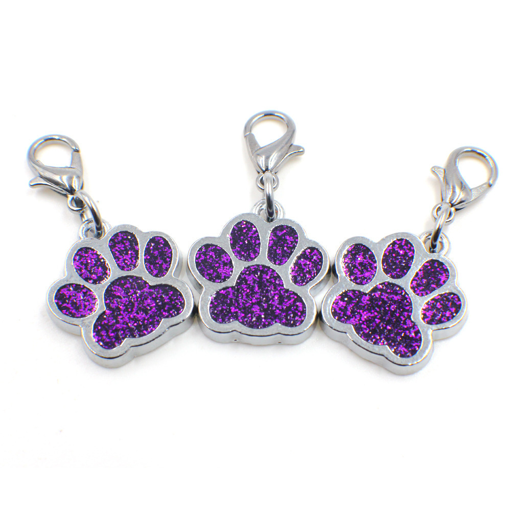 Pendentif violet + fermoir mousqueton