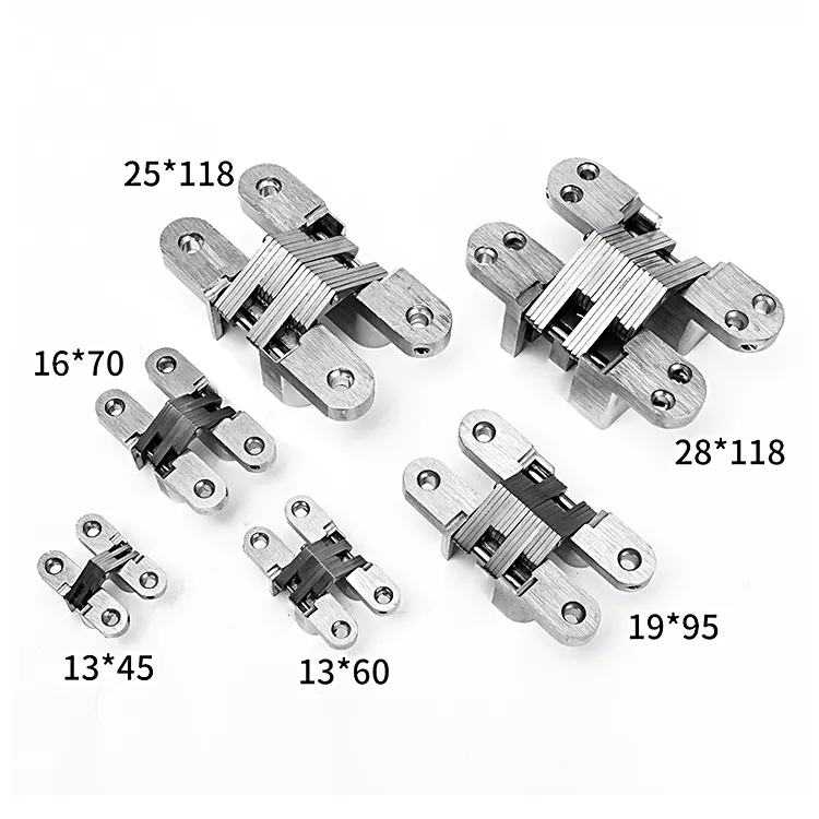 Bisagra cruzada giratoria de 5-50kg, bisagra de esquina cruzada oculta para muebles