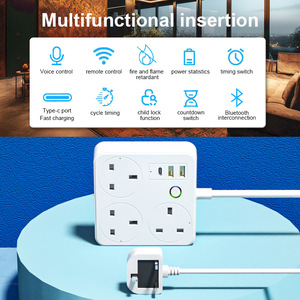 Enchufe especializado para estándares británicos, WIFI Smart Multi-hole Socket multifuncional con función de carga rápida PD de 20W - Product Image 3