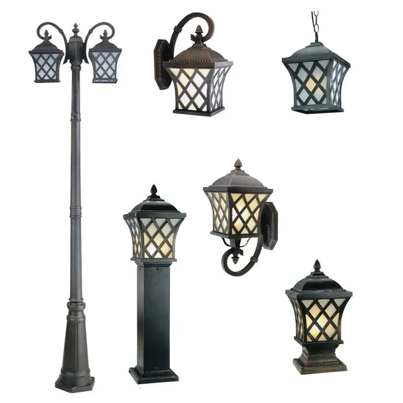 Lampes solaires décoratives en aluminium vintage Offre Spéciale lampadaire classique d'extérieur pour l'éclairage paysager de rue